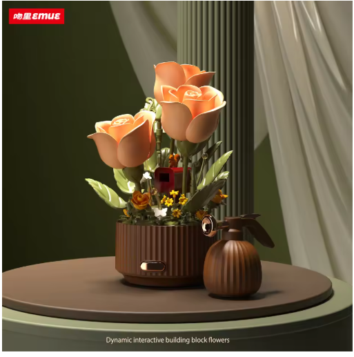 "Blooming Rose Block Set – Build It Together, Keep It Forever"